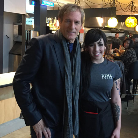 Michael Bolton Enjoys Veggie Burger at Dime Store