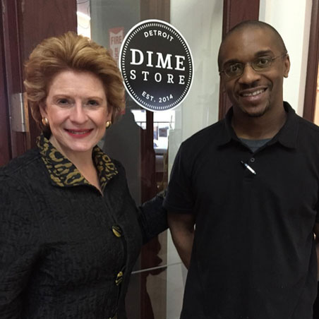 U.S. Senator Debbie Stabenow visits Dime Store