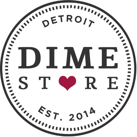 Dime Store Detroit Brunch Restaurant Logo with Heart