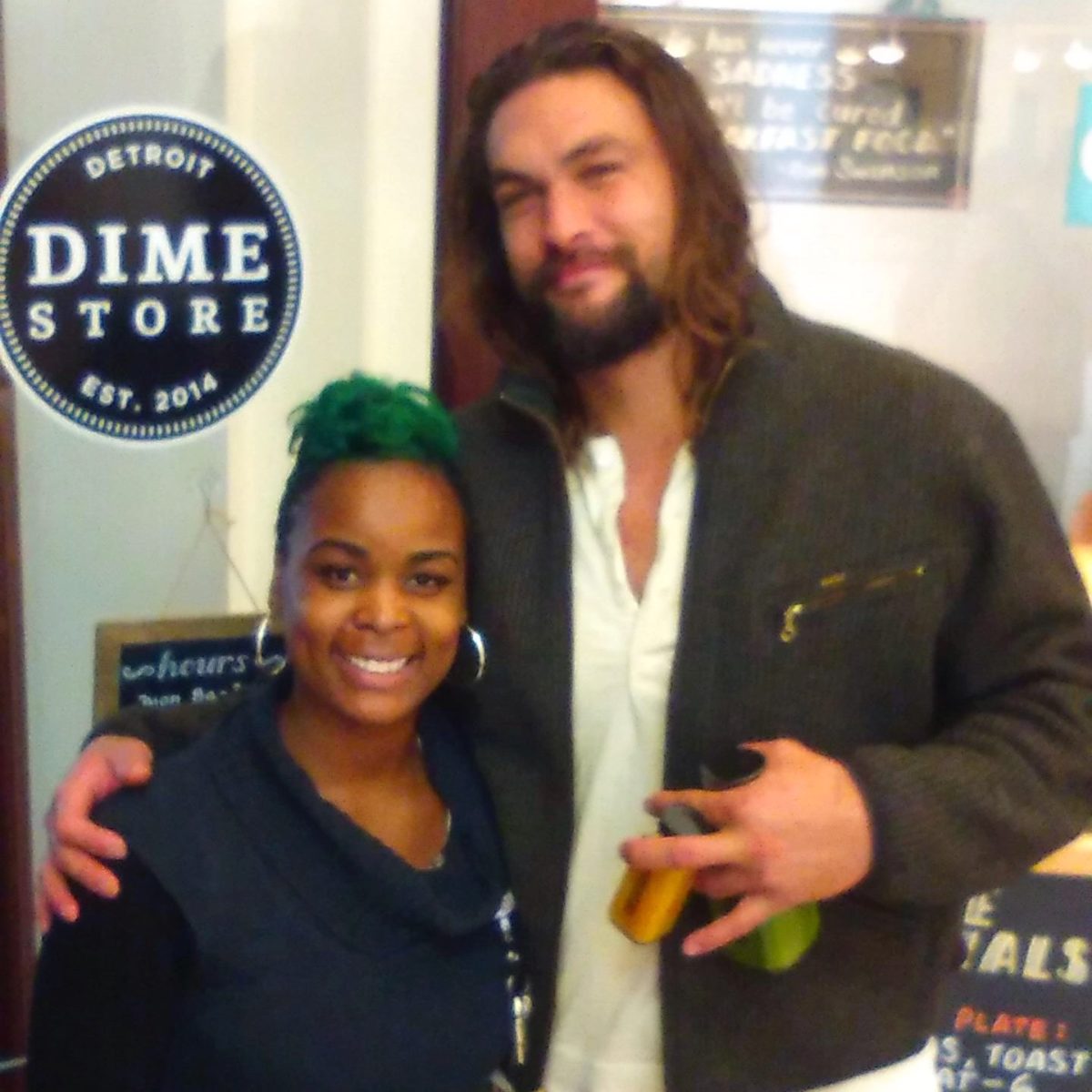 Jason Momoa, pka Khal Drogo, eats at Dime Store