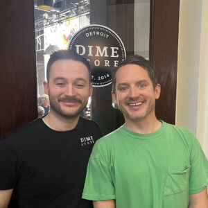 Dime Store server Paul with actor Elijah Wood